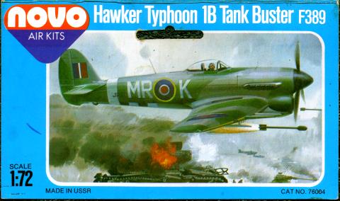 Верх коробки NOVO F389 Hawker Typhoon 1b Tank Buster, NOVO Toys Ltd, 1976-79